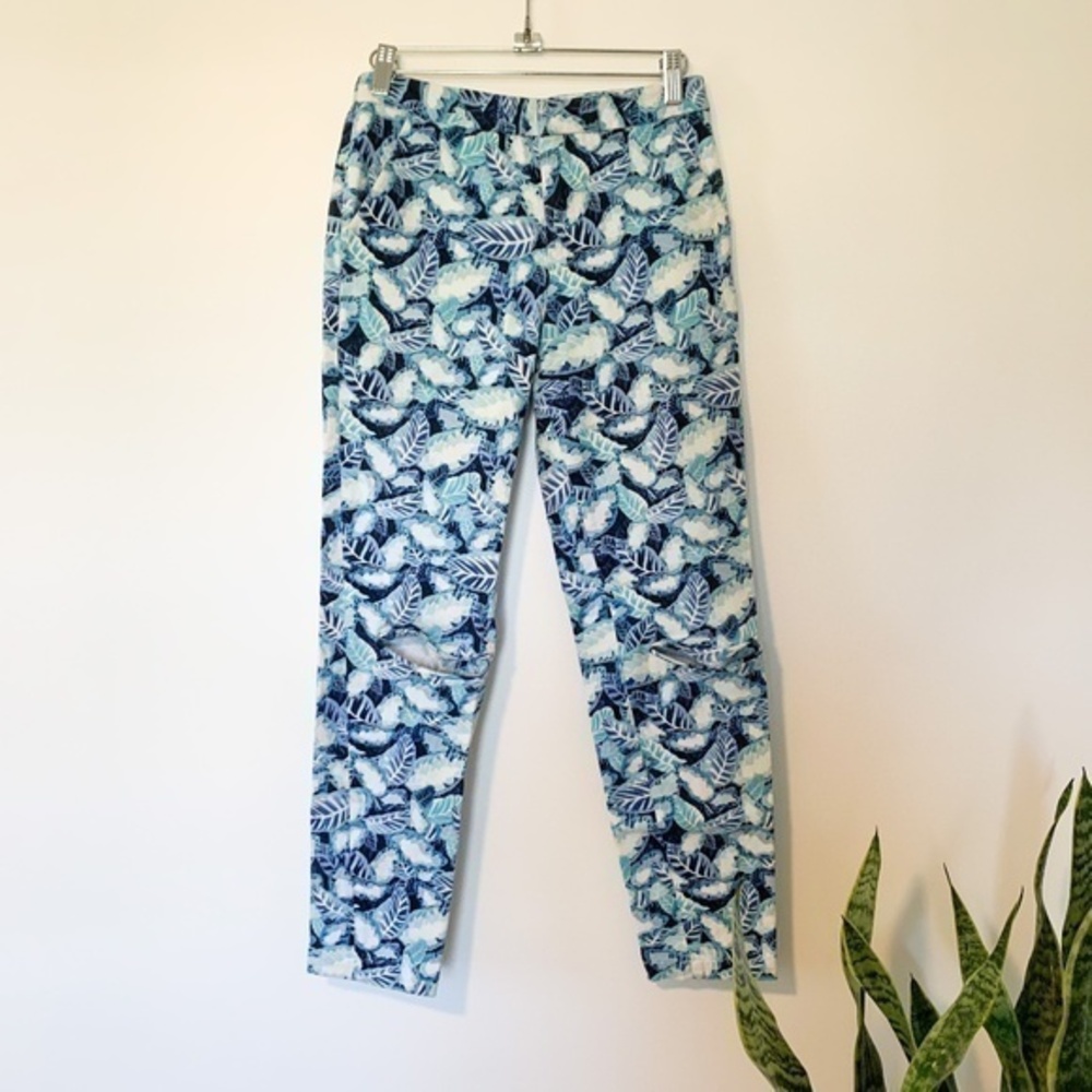 Opening Ceremony Blue Leaves Cutout Denim Jeans sz 2